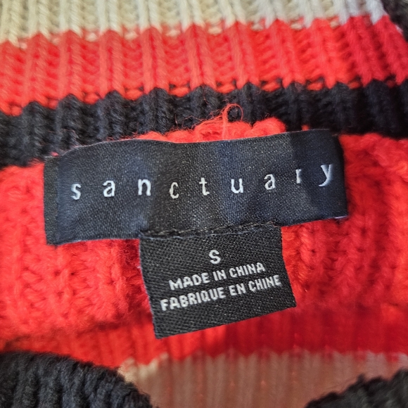 Sanctuary Preppy Sporty Knit Red-Orange Sweater - Picture 7 of 8